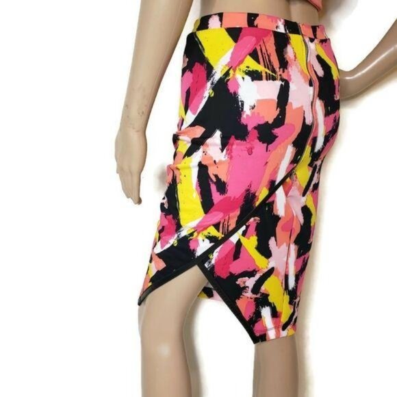 Bongo Cut-Out Coral Crop Top & Abstract Midi Skirt Set fun street wear fire cool - Picture 6 of 9